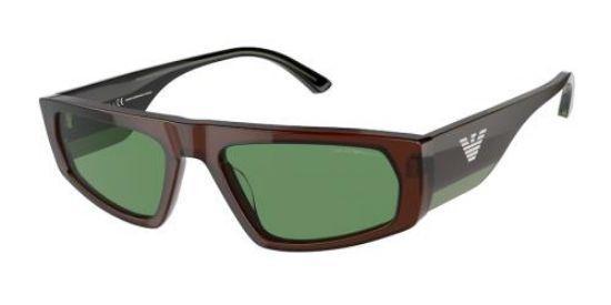 商品Emporio Armani|Green Rectangular Mens Sunglasses EA4168F 5910/2 56,价格¥301,第1张图片