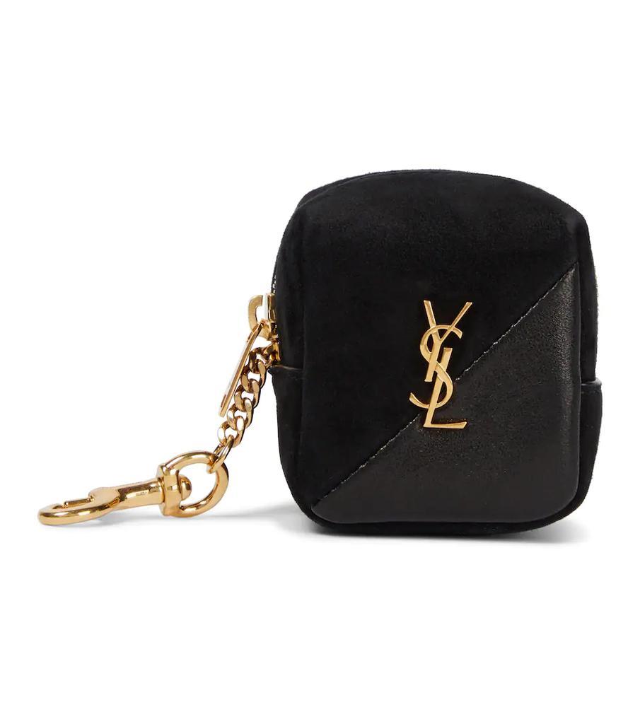 商品Yves Saint Laurent|Jamie Cube leather and suede bag charm,价格¥2648,第1张图片