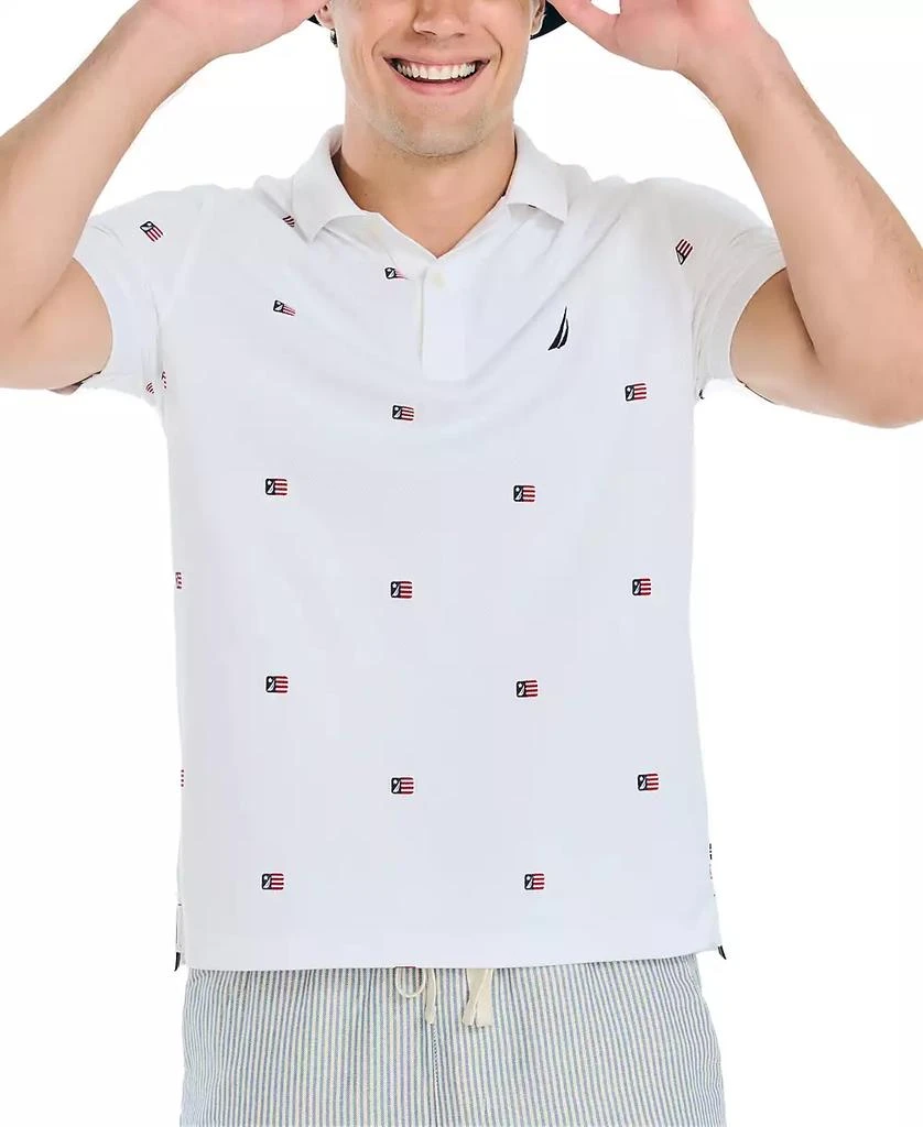 商品Nautica|Men's Classic-Fit Icon-Print Performance Deck Polo Shirt,价格¥121,第4张图片详细描述