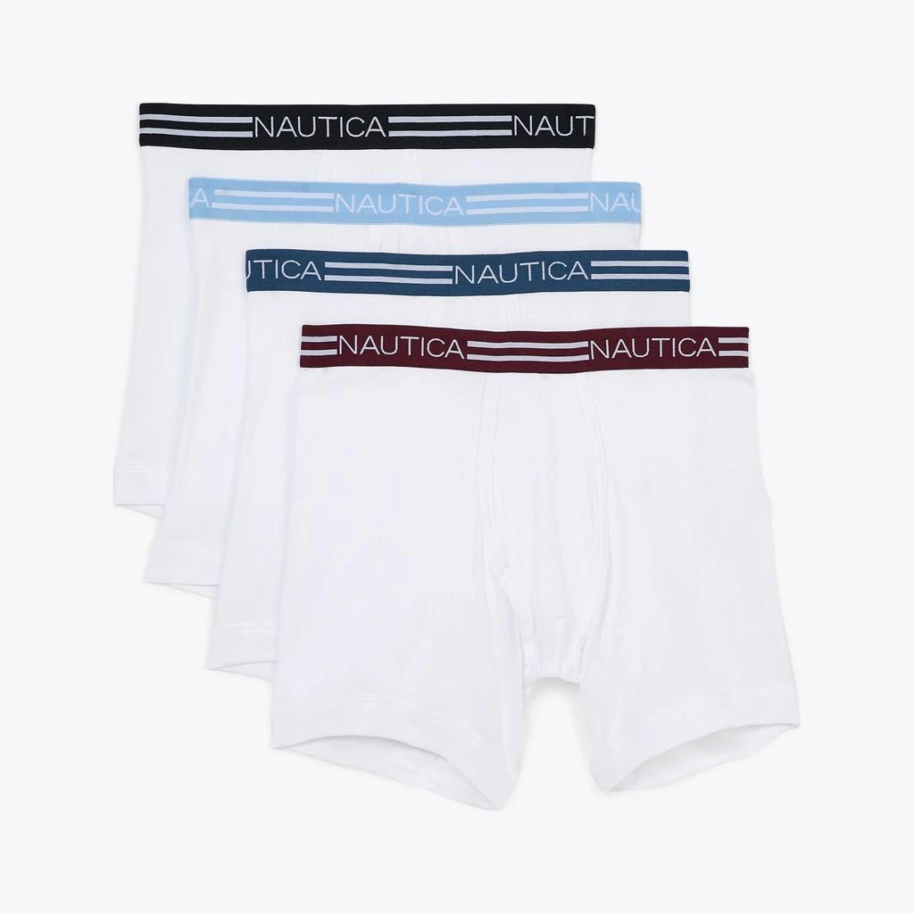 商品Nautica|Nautica Mens Cotton Boxer Briefs, 4-Pack,价格¥159,第2张图片详细描述