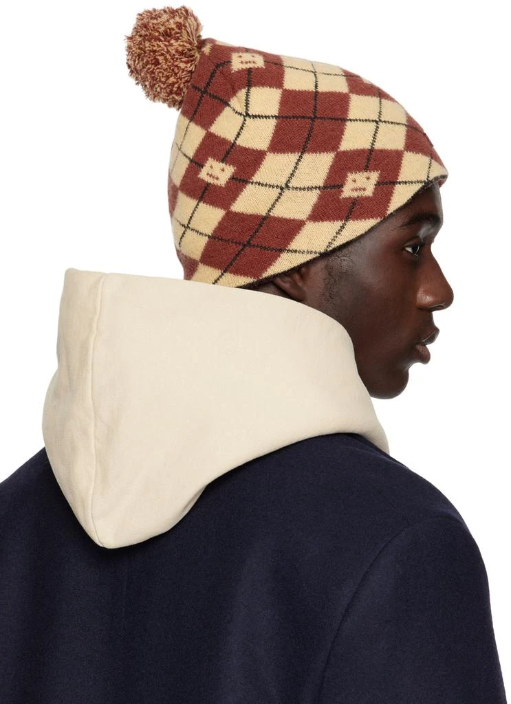 商品Acne Studios|Beige & Red Argyle Jacquard Beanie,价格¥1417,第3张图片详细描述