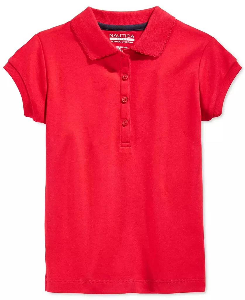 商品Nautica|Plus Girls Uniform Short Sleeve Interlock Polo Shirt,价格¥105,第1张图片详细描述