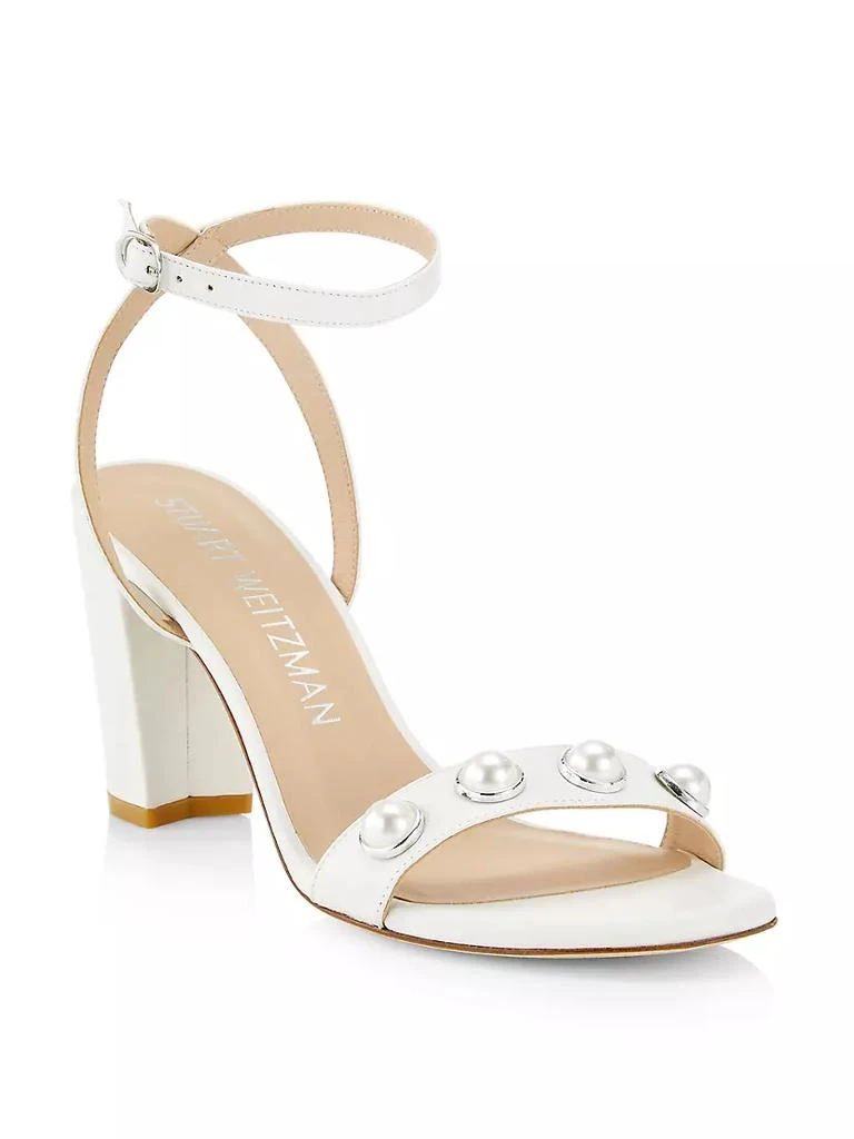 商品Stuart Weitzman|Nearlybare Portia 85MM Leather Sandals,价格¥3665,第2张图片详细描述