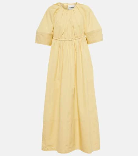 商品Jil Sander|缩褶棉质中长连衣裙,价格¥9737,第1张图片