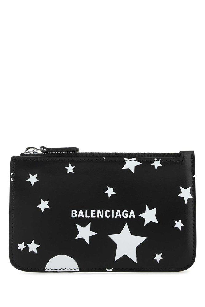 商品Balenciaga|Balenciaga Logo Printed Zip-Up Cardholder,价格¥1683,第1张图片