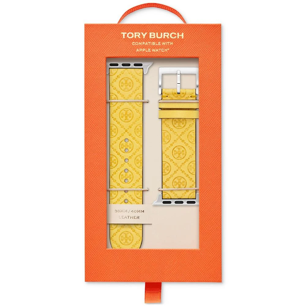 商品Tory Burch|Interchangeable Monogram Lemon Leather Strap For Apple Watch® 38mm/40mm,价格¥648,第5张图片详细描述