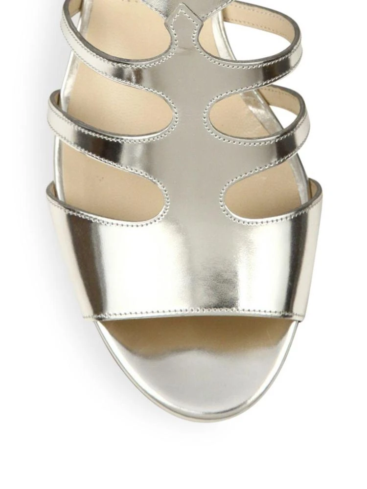 商品Jimmy Choo|Ren Caged Metallic Leather Block Heel Sandals,价格¥2683,第3张图片详细描述