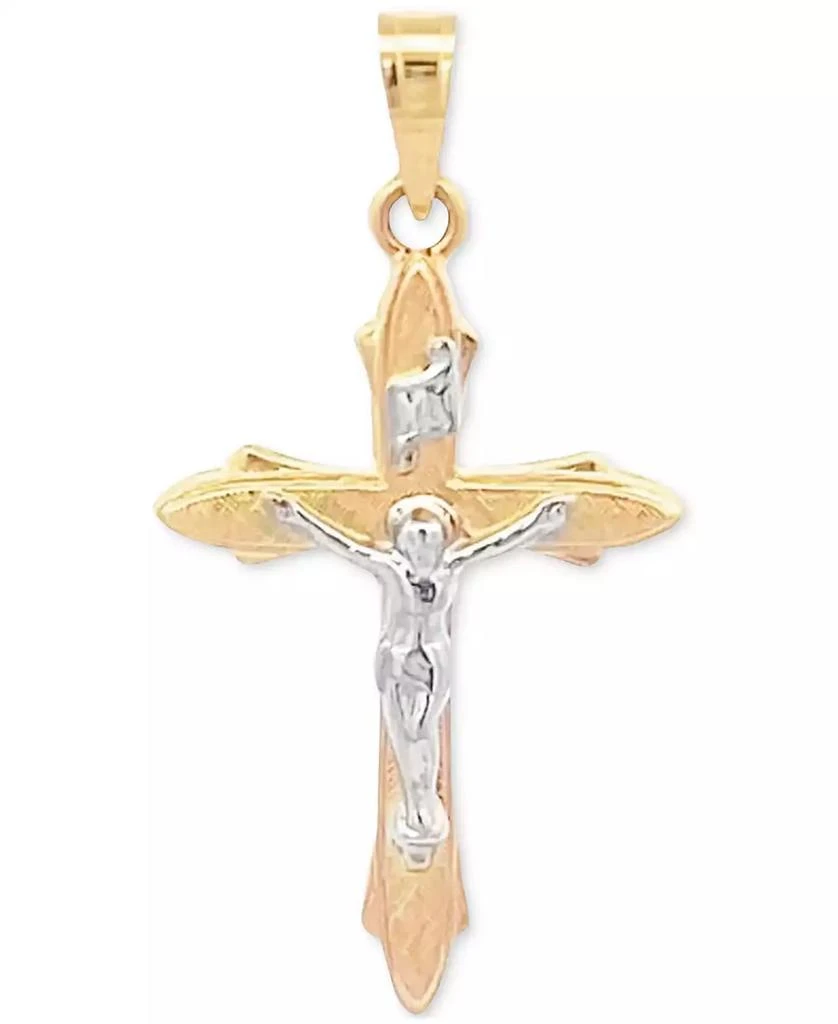 商品Macy's|Two Tone Crucifix Charm Pendant in 14K Yellow and White Gold,价格¥795,第1张图片