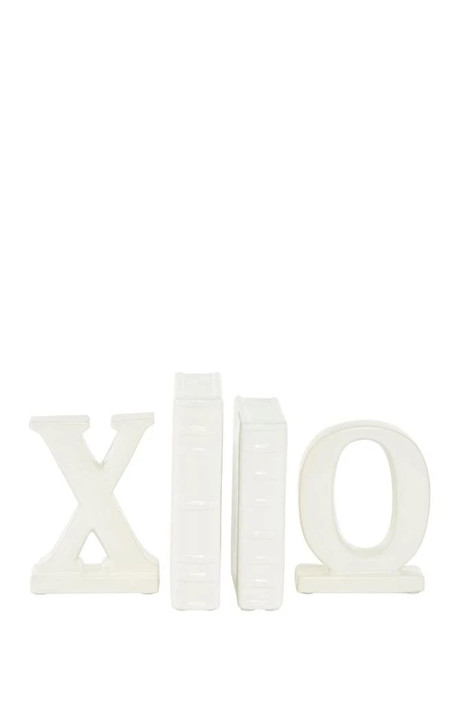 商品COSMO BY COSMOPOLITAN|White Ceramic X and O Sculpture - Set of 4,价格¥377,第1张图片