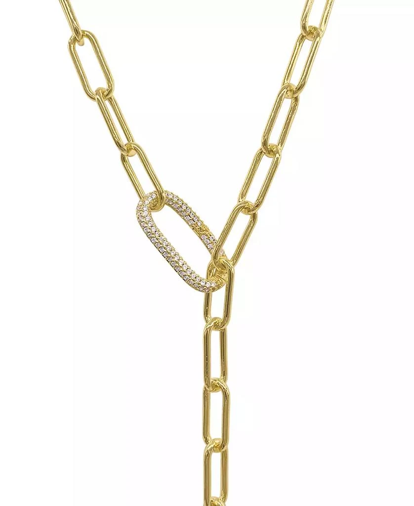 商品ADORNIA|Women's 14K Gold-Tone Plated Y-Shaped Lariat Crystal Lock Necklace,价格¥165,第2张图片详细描述