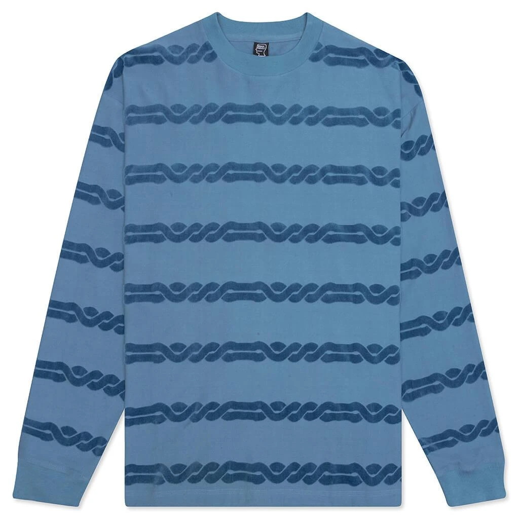 商品Brain Dead|Brain Dead Braided Burnout Long Sleeve - Light Blue,价格¥282,第1张图片