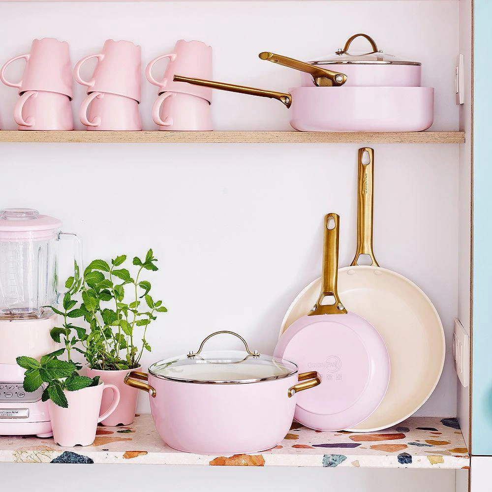 Reserve Blush Healthy Ceramic Nonstick Cookware, Set of 10 商品