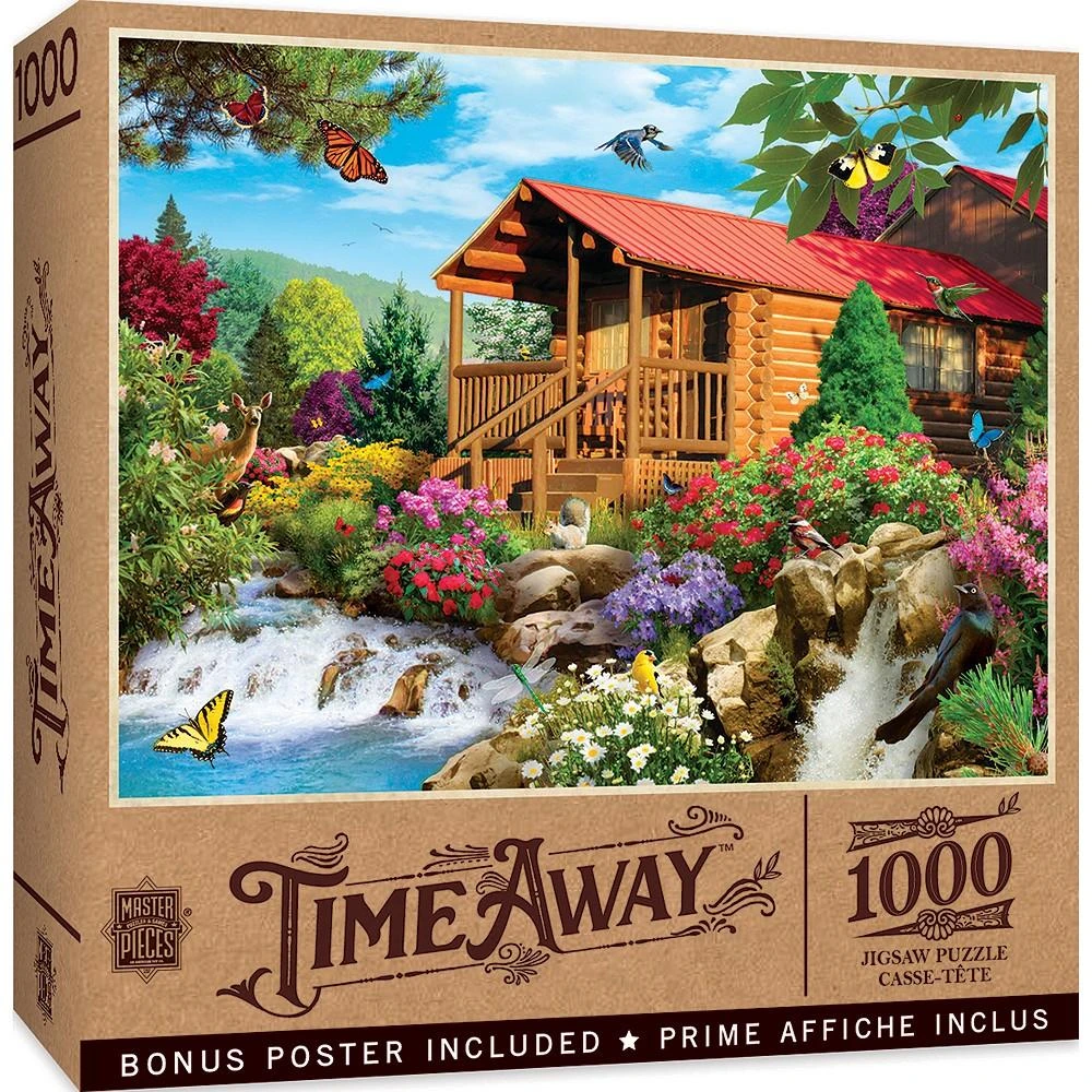 商品MasterPieces Puzzles|Time Away - Cascading Cabin 1000 Piece Puzzle By Alan Giana,价格¥164,第1张图片