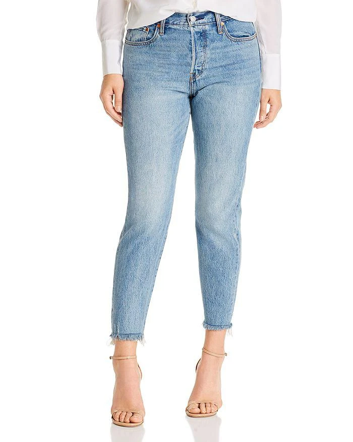 商品Levi's|Wedgie Icon High Rise Fray Hem Straight Leg Ankle Jeans in Shut Up,价格¥218,第2张图片详细描述