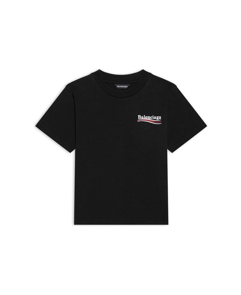 商品Balenciaga|Kids Political Campaign T-shirt In Black Cotton,价格¥1293,第1张图片