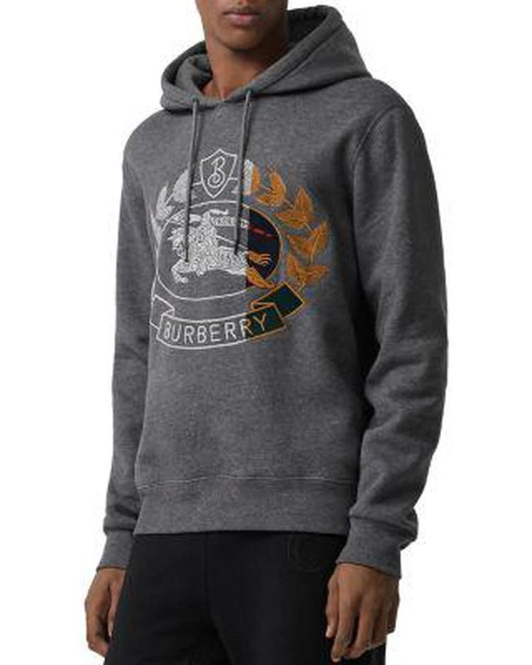 商品Burberry|Rutherford Embroidered Crest Hooded Sweatshirt,价格¥2893,第1张图片