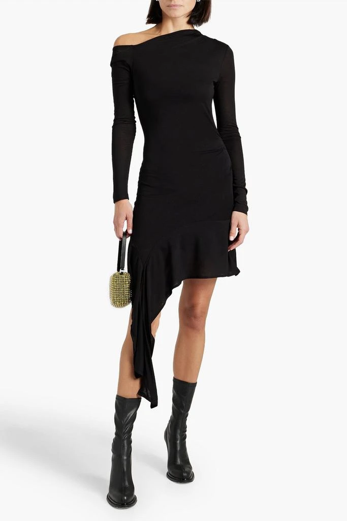 商品Helmut Lang|One-shoulder draped jersey mini dress,价格¥931,第2张图片详细描述