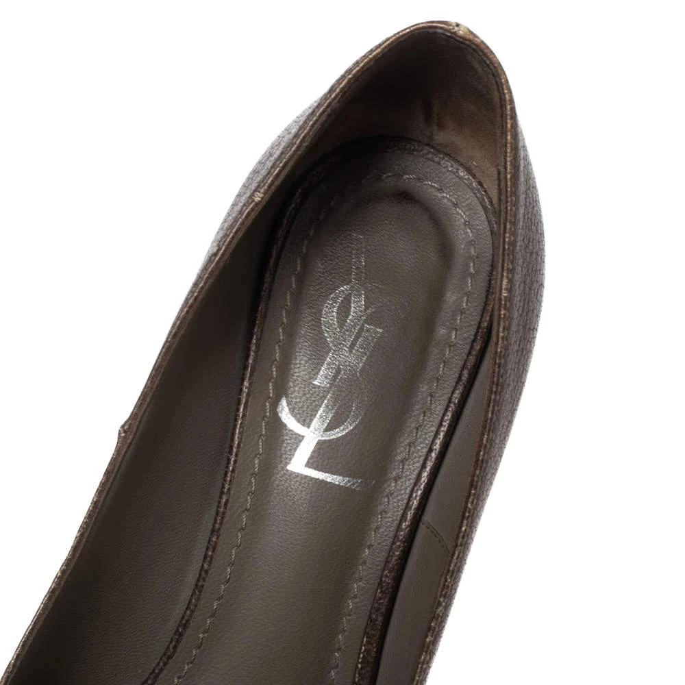 Saint Laurent Brown Leather Tribtoo Platform Pumps Size 36.5 商品