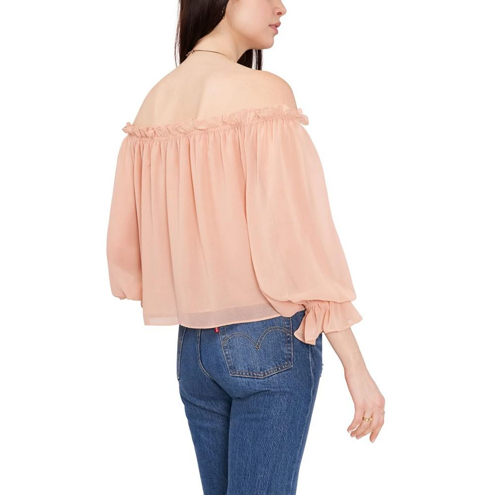 商品1. State|Women's Long Sleeve Off the Shoulder Blouse,价格¥197,第2张图片详细描述