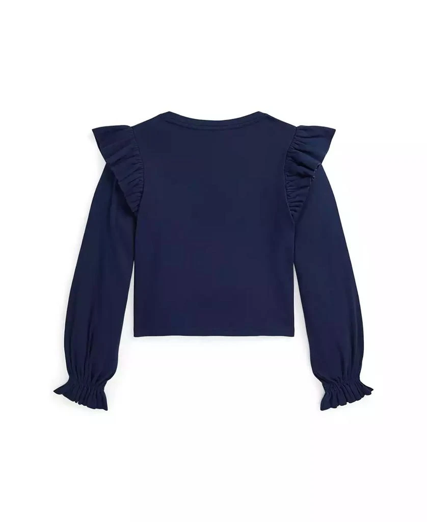 商品Ralph Lauren|Big Girls Ruffled Cotton-Modal Long-Sleeve Top,价格¥142,第2张图片详细描述