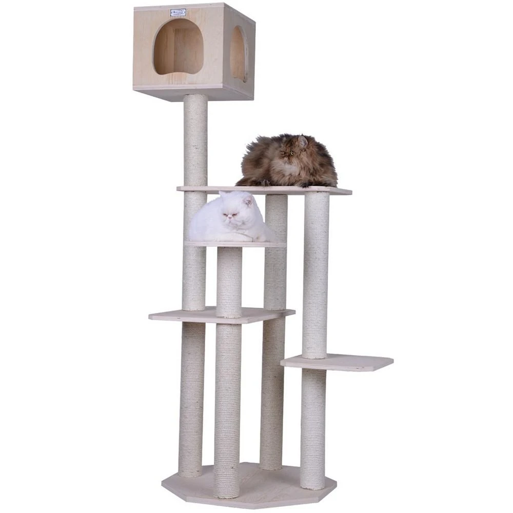 商品Macy's|69" Real Wood Premium Scots Pine, 5-Level Cat Tree With Perch & Condo,价格¥2448,第1张图片