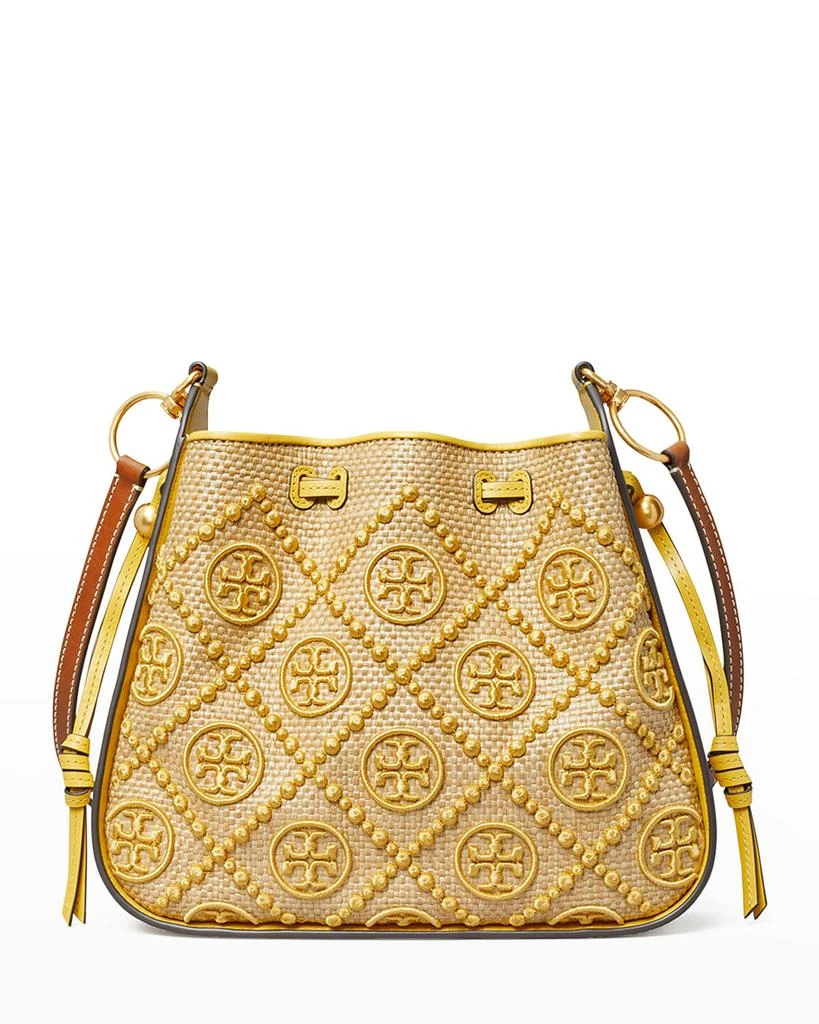 商品Tory Burch|T Monogram Bell Straw Shoulder Bag,价格¥2225,第2张图片详细描述