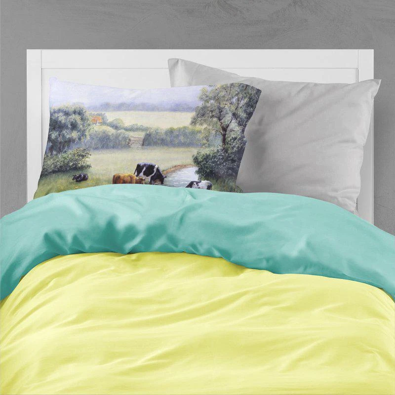 商品Caroline's Treasures|Cows Drinking at the Creek Bank Fabric Standard Pillowcase STANDARD,价格¥170,第2张图片详细描述