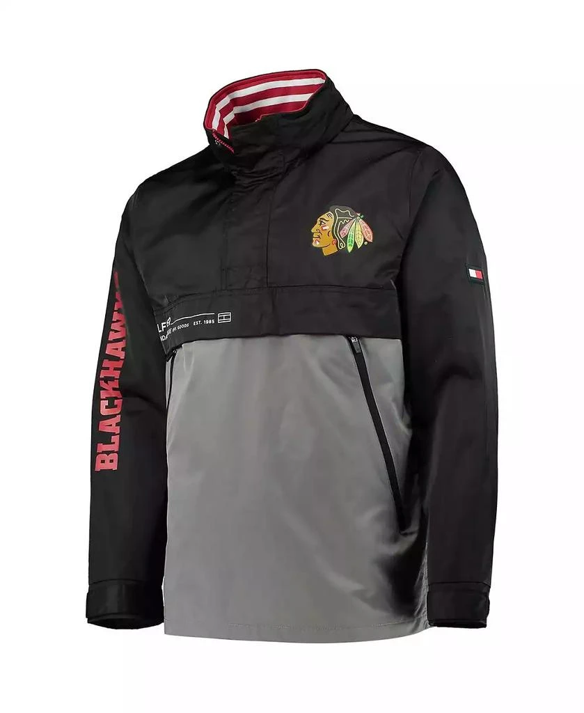 商品Tommy Hilfiger|Men's Black, Gray Chicago Blackhawks Anorak Quarter-Zip Hoodie Jacket,价格¥838,第3张图片详细描述