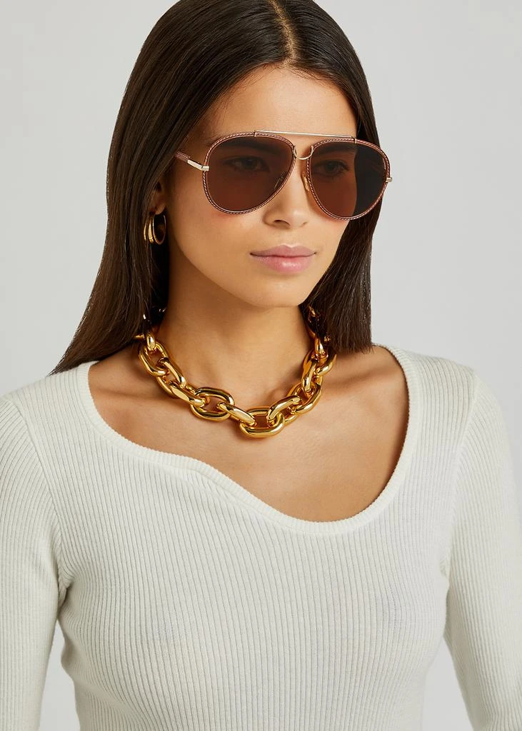 商品Chloé|Edith brown aviator-style sunglasses,价格¥2417,第4张图片详细描述