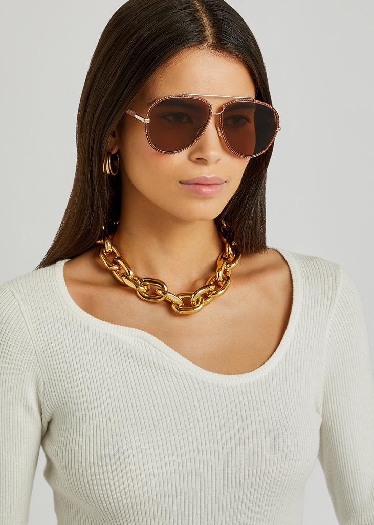 商品Chloé|Edith brown aviator-style sunglasses,价格¥3101,第6张图片详细描述