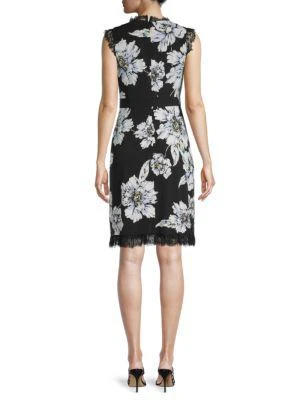 商品Karl Lagerfeld Paris|​Floral-Print Pintuck Dress,价格¥451,第2张图片详细描述