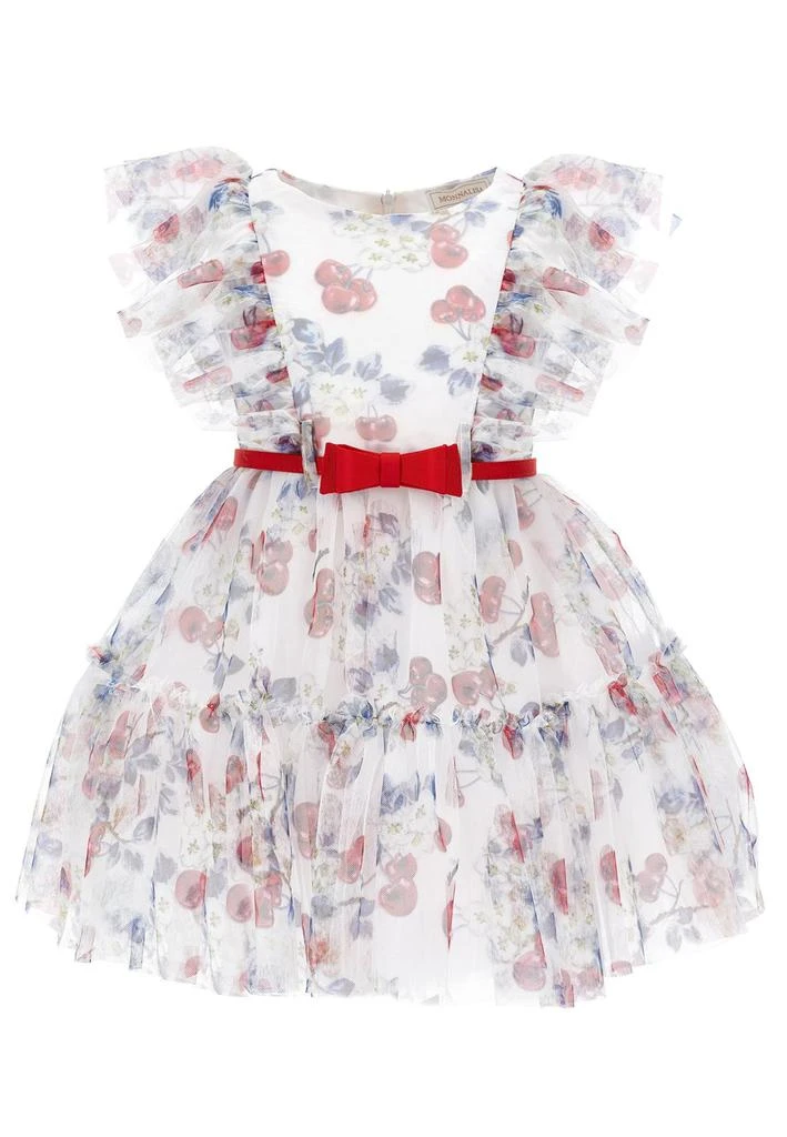 商品MONNALISA|Monnalisa Crewneck Tiered Belted Dress,价格¥1378,第1张图片