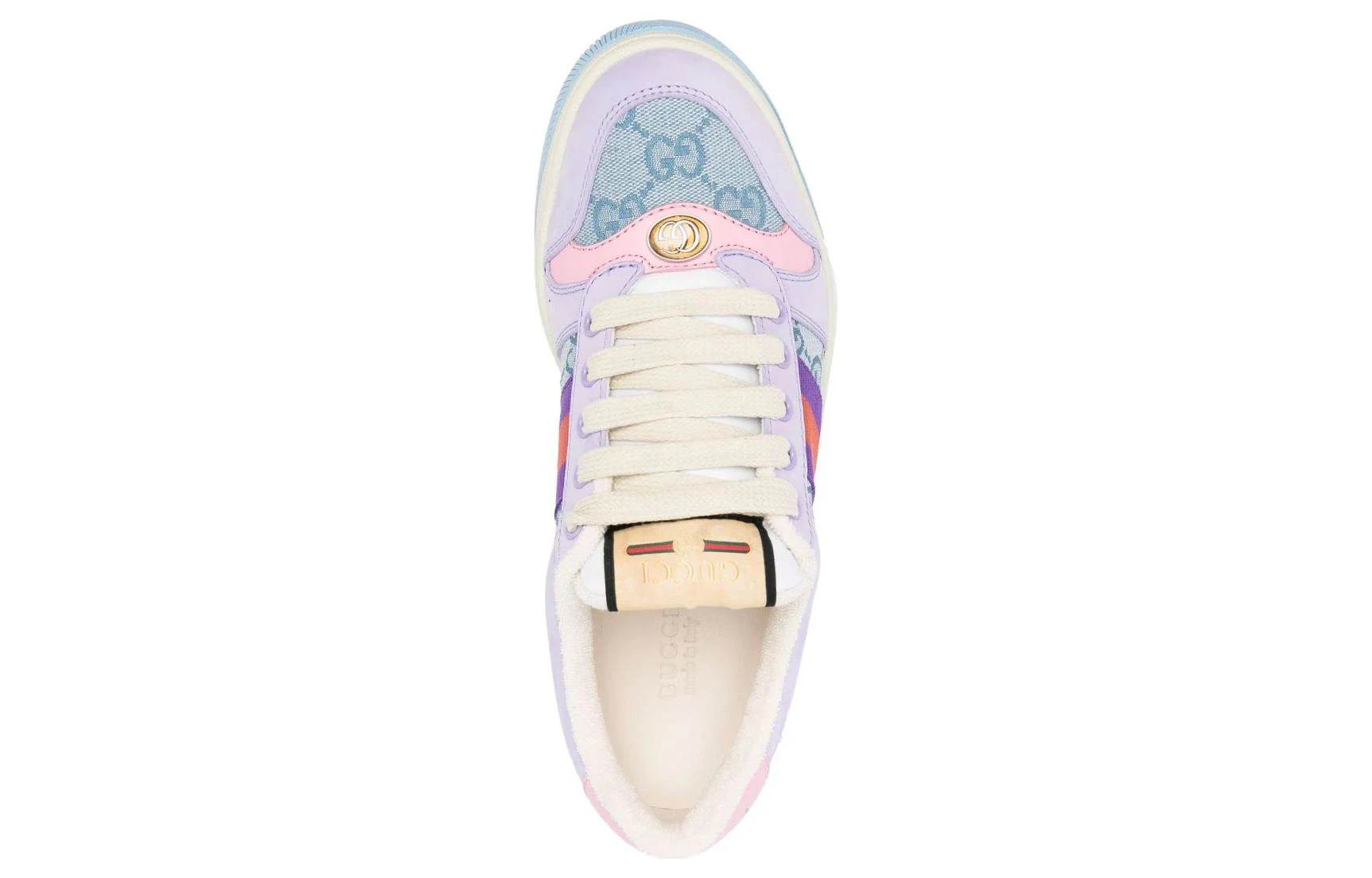 商品[国内直发] Gucci|古驰 Screener 脏脏鞋 低帮系带 时尚板鞋 女款 浅蓝色,价格¥6133,第6张图片详细描述