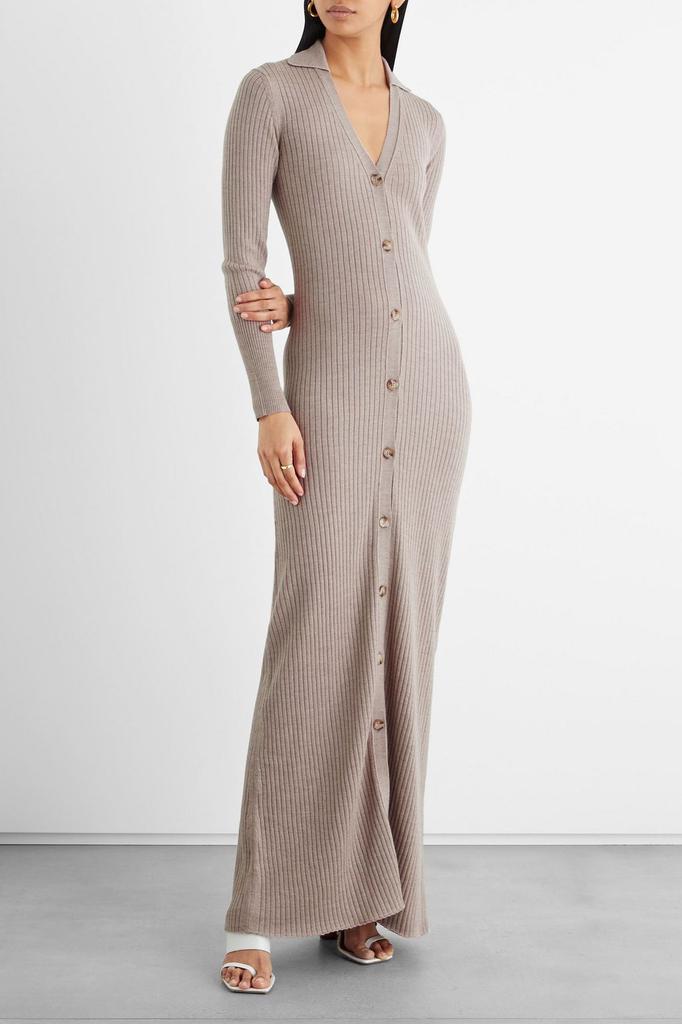 Meline ribbed merino wool maxi dress商品第2张图片规格展示