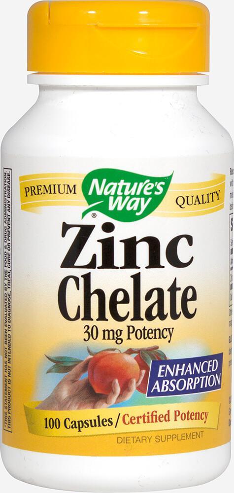商品Nature's Way|Zinc Chelate 30 mg, 100 Capsules,价格¥54,第1张图片
