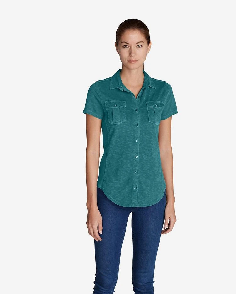 商品Eddie Bauer|Women's Ravenna Short-Sleeve Button-Front Shirt,价格¥224,第4张图片详细描述