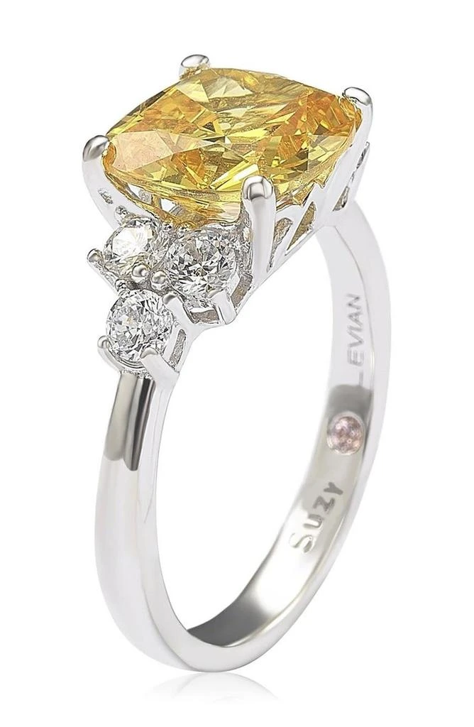 商品Suzy Levian|Sterling Silver Yellow Cubic Zirconia Engagement Ring,价格¥906,第4张图片详细描述