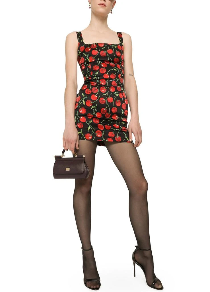 商品Dolce & Gabbana|短款樱桃印花缎面连衣裙,价格¥14880,第4张图片详细描述