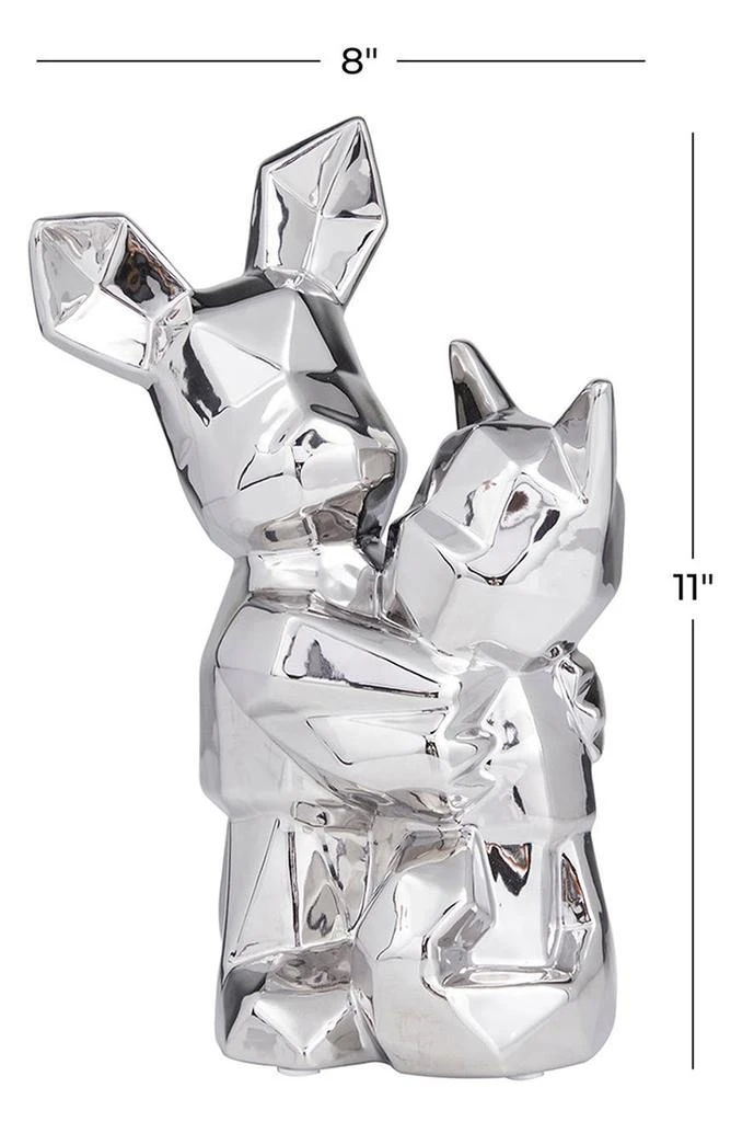 商品COSMO BY COSMOPOLITAN|Silvertone Porcelain Cubist Dog Sculpture,价格¥288,第3张图片详细描述