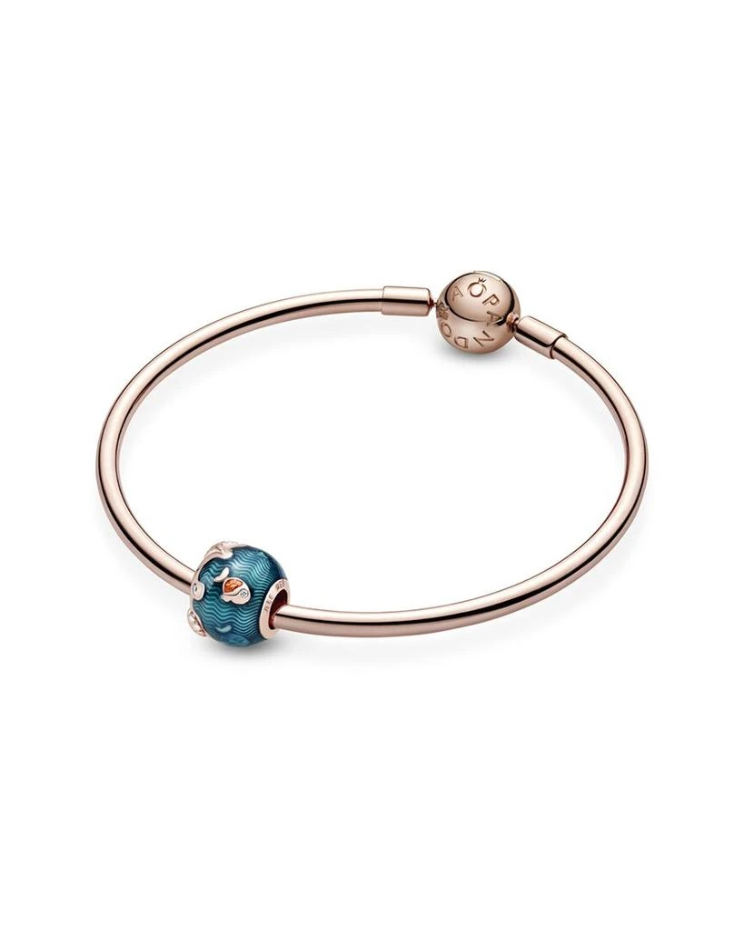 商品PANDORA|Pandora Moments 14K Rose Gold Plated CZ Fish & Ocean Charm,价格¥253,第3张图片详细描述