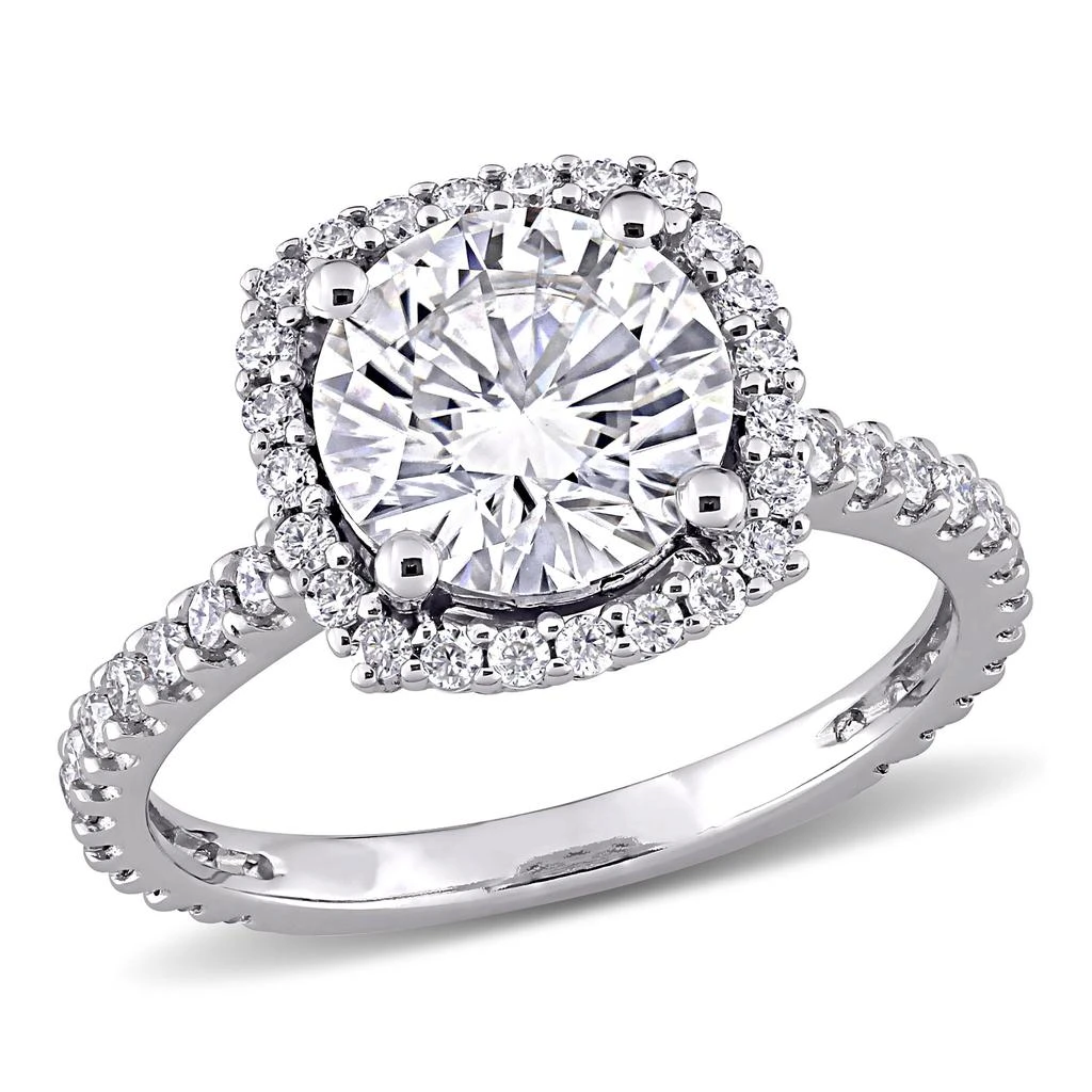 商品Mimi & Max|2 1/2ct DEW Created Moissanite Halo Engagement Ring in 10k White Gold,价格¥3114,第1张图片