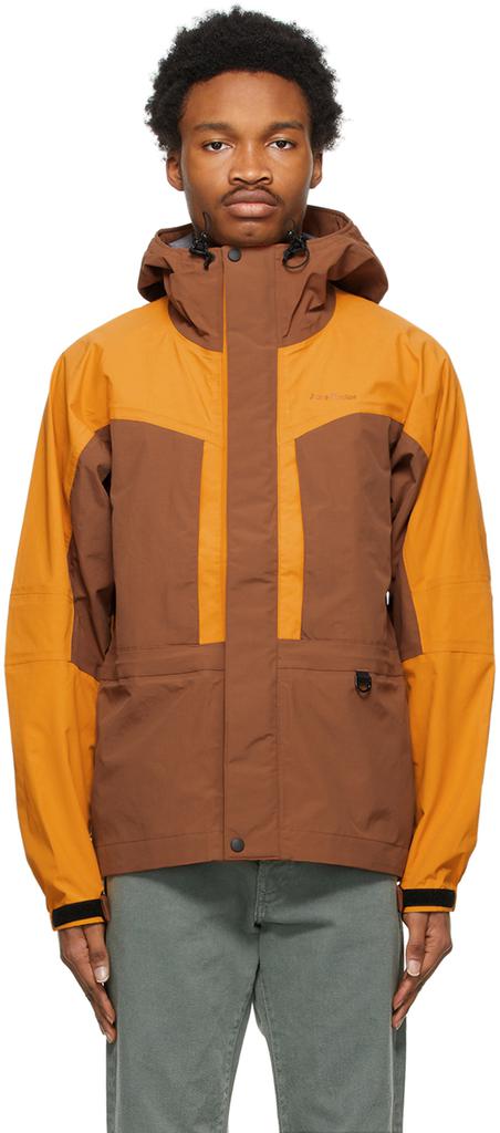 Brown & Orange Color Block Jacket商品第1张图片规格展示