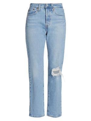 Wedgie High-Rise Distressed Straight Ankle Jeans 商品