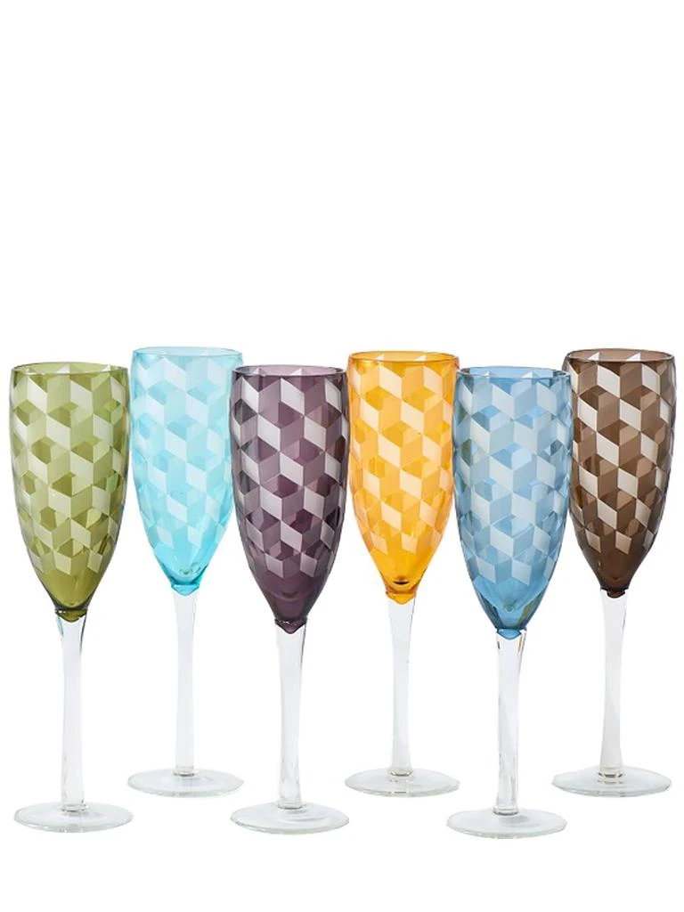 商品POLSPOTTEN|Set Of 6 Multicolor Champagne Glasses,价格¥1386,第1张图片