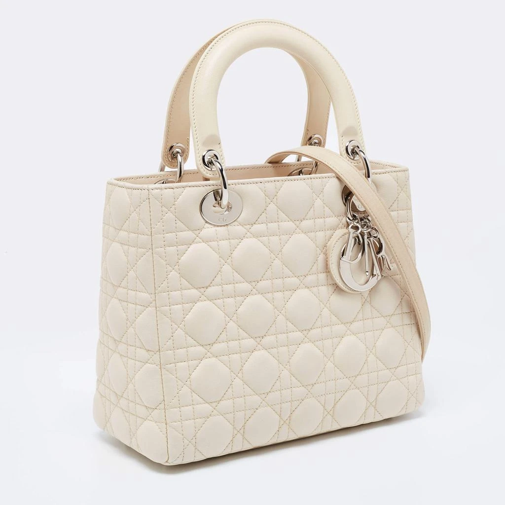 商品[二手商品] Dior|Dior Beige Cannage Leather Medium Lady Dior Tote ,价格¥22336,第3张图片详细描述