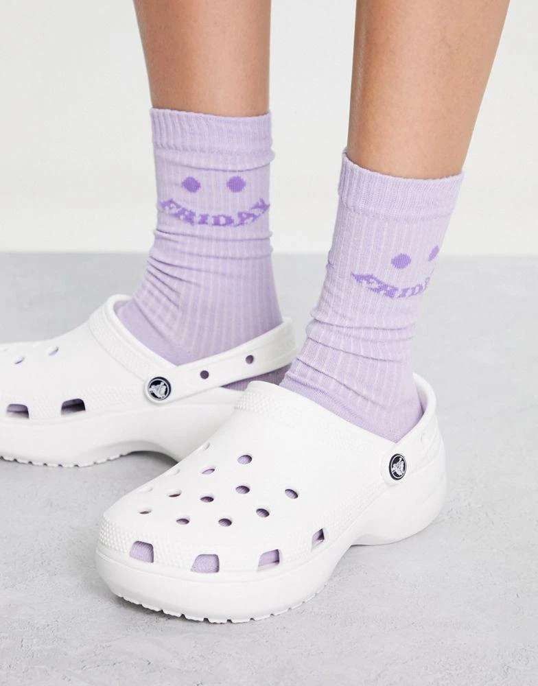 商品Crocs|Crocs classic platform clogs in white,价格¥338,第1张图片