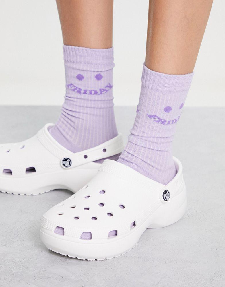 商品Crocs|Crocs classic platform clogs in white,价格¥415,第1张图片