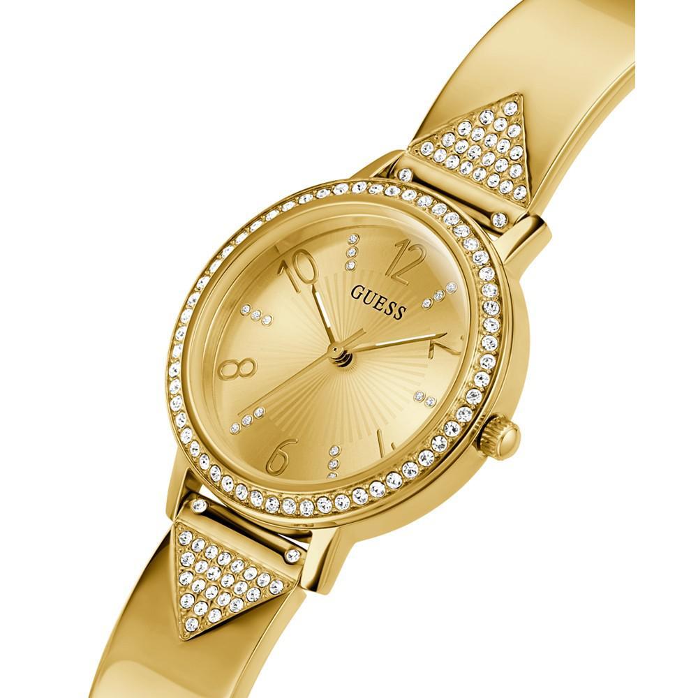 商品GUESS|Women's Glitz Gold-tone Stainless Steel Bracelet Watch 32mm,价格¥1047,第6张图片详细描述