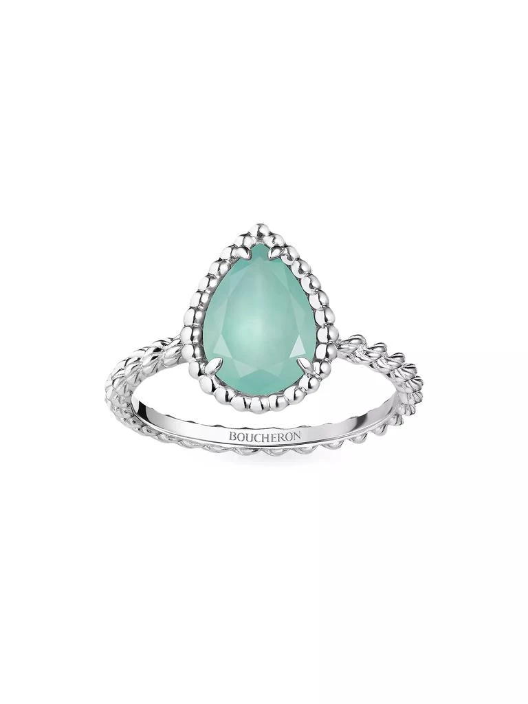商品Boucheron|Serpent Bohème 18K White Gold & Aquaprase Small Ring,价格¥18509,第1张图片