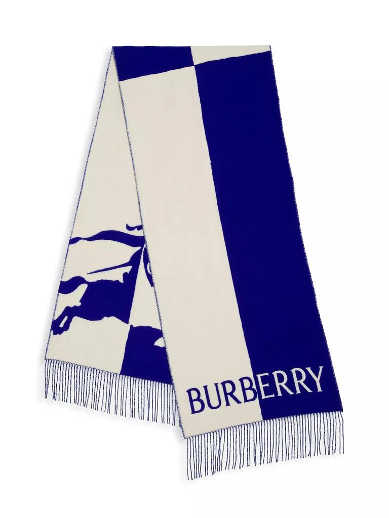 商品Burberry|Colorblocked Logo Wool-Blend Scarf,价格¥2880,第1张图片